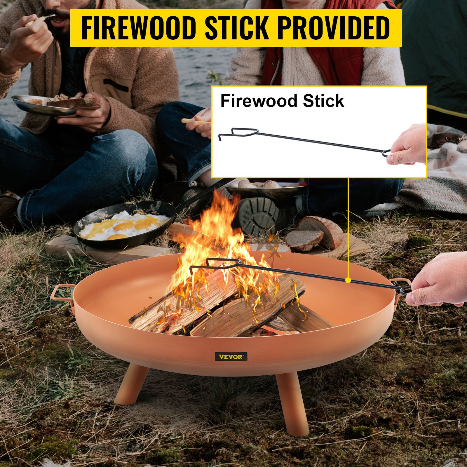 Bol de Feu Extérieur, Acier au Carbone, 77 cm